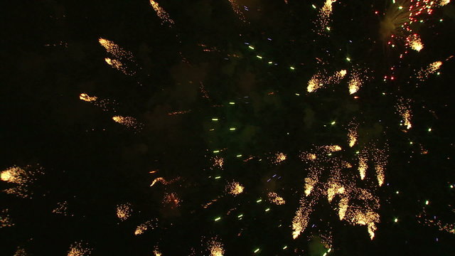 Royalty Free Stock Footage of Shot of pyrotechnics in the night sky.