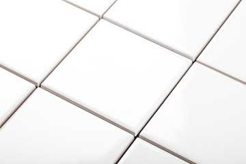 background of white ceramic tiles