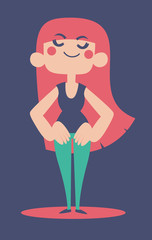 Cute Girl Standing and Looking Serene