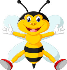 illustration of Cartoon adorable bees