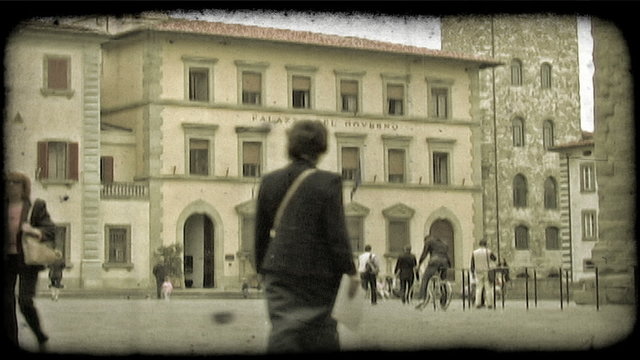 Italian Plaza 2. Vintage stylized video clip.