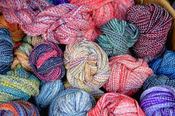 Yak wool skeins. Khatmandu-Nepal. 2006 © rweisswald