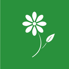 Flower icon on green background for your design - 99962126