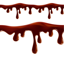 Melting chocolate seamless border vector isolated