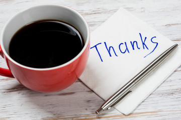 Message written on napkin