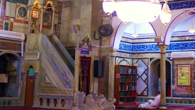 Stock Video Footage of the interior of a mosque filmedin Israel at 4k with Red.