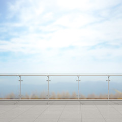 Fototapeta na wymiar Balcony And Terrace Of Blur Nature Background