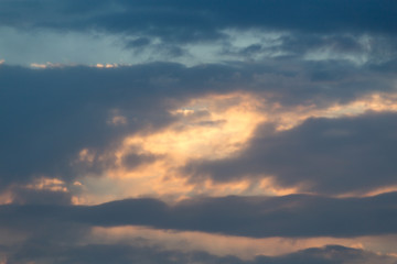 beautiful sky with clouds at dawn