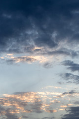 beautiful sky with clouds at dawn