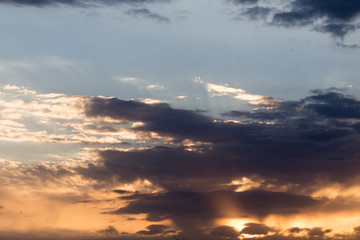 beautiful sky with clouds at dawn