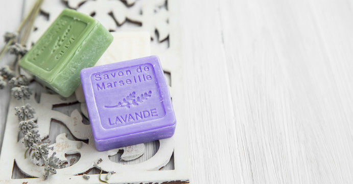 Marseille soaps with lavender and olive