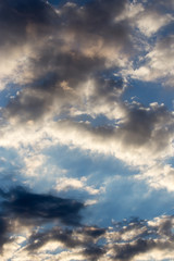 beautiful sky with clouds at dawn