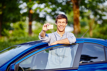 Guy with driving license