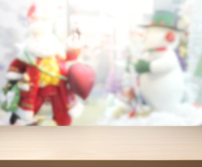 Wood Table Top Background In Holiday