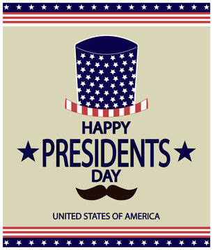 Happy Presidents Day Card. Vector Illustration.