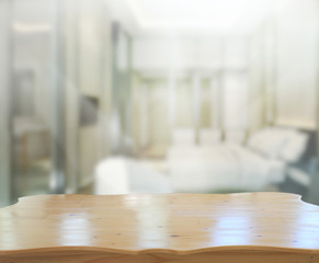 Table Top And Blur Background In Bedroom