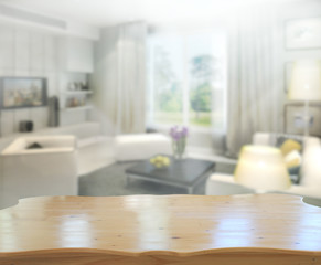 Table Top And Blur Interior of Background
