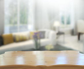 Table Top And Blur Interior of Background