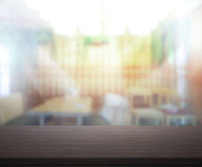 Table Top And Blur Interior of of Background