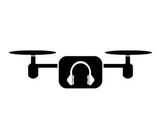 Casque audio dans un drone