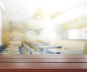 Table Top And Blur Interior of Background