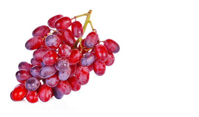 Red grapes isolated on white background