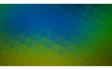 Multicolor dark blue, yellow, orange polygonal design illustration, which consist of triangles and gradient in origami style.