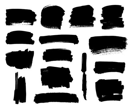 Black Brush Strokes Set