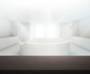 Table Top And Blur Office Of Background