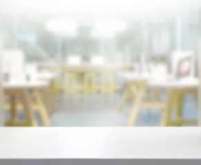 Table Top And Blur Office Of Background