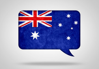 Obraz na płótnie Canvas Sprechblase mit Australischer Flagge