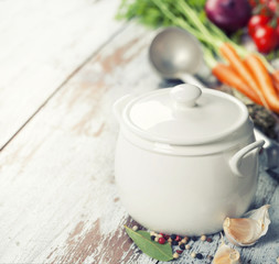 Cooking vegetable (vegetarian) soup