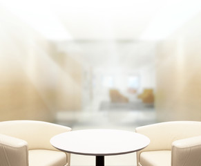 Table Top And Blur Office of Background