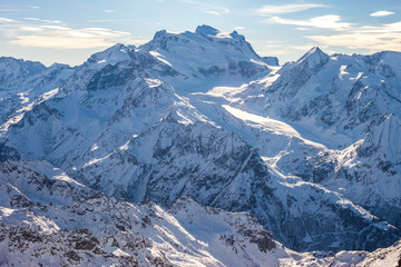 Fototapeta na wymiar Alps mountain winter landscape