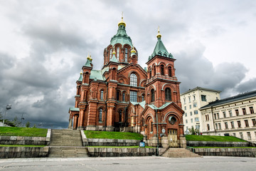 Fototapeta na wymiar Holy Orthodox Uspensky Cathedral in Helsinki.Finland.
