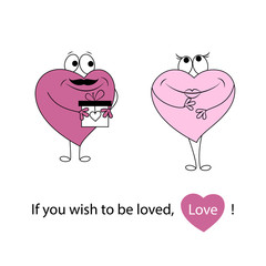 Valentine day doodle hearts, card, icon for valentines day. Vector illustration card icon for valentines day