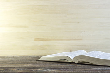 Book  on a wooden table