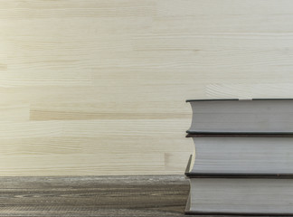 Books  on a wooden table