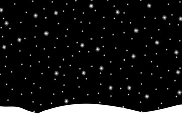 Naklejka premium Winter landscape with falling snow. Vector illustration.