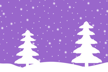 Obraz premium Winter landscape with falling snow. Vector illustration.