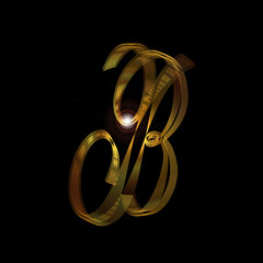 Letter B In Gold