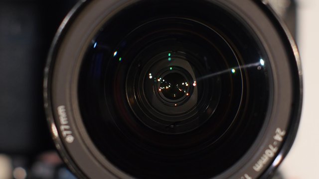 Camera lens with lense reflection - turns
