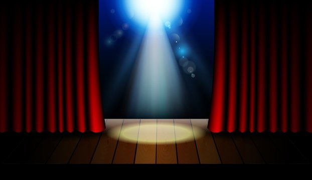 Stage lighting background with spotlight effects