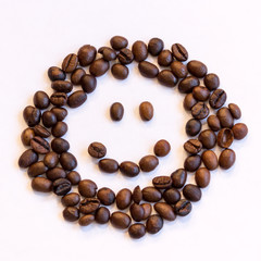 smiley of coffee beans
