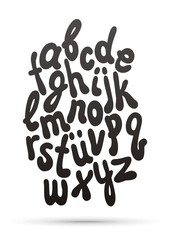 Hand lettering font. Vector alphabet