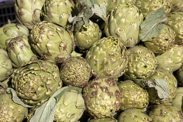 Artichokes for Sale on Market Stall