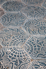 Pavement Design on Gracia Street in Barcelona, Catalonia, Spain