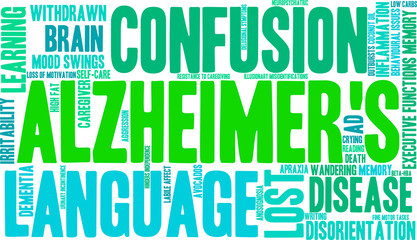 Fototapeta premium Alzheimer's word cloud on a white background. 