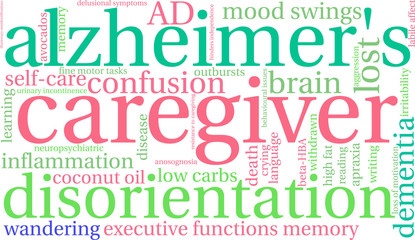 Fototapeta premium Caregiver word cloud on a white background. 