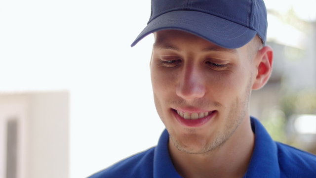 Delivery guy close up